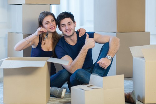 Commercial moving team planning an office relocation in Stockwell