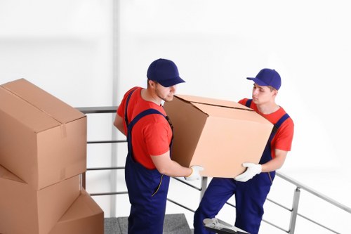 Removal van and movers preparing a house move in Stockwell