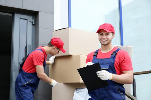 Stockwell removals moving day with boxes, furniture, and local transport