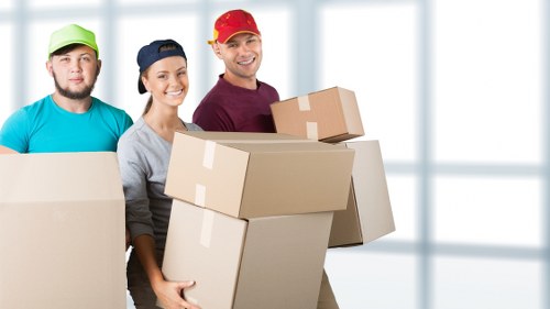 Prepared moving boxes and home essentials for a Stockwell move