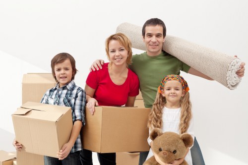 Packed boxes and moving supplies ready for a Stockwell house move